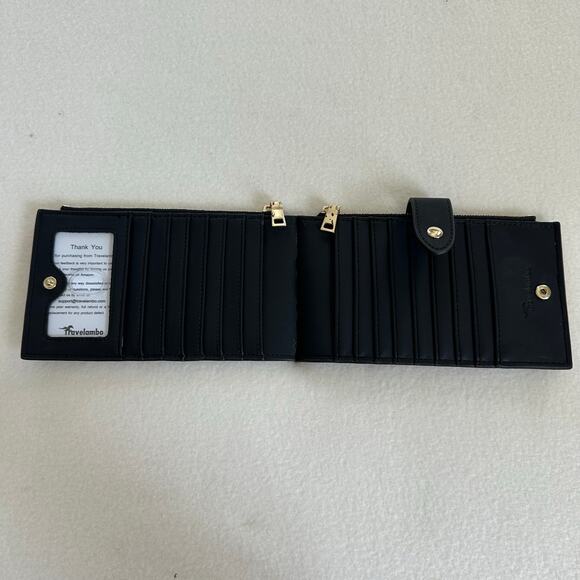 Travelambo Women RFID Blocking Bifold Wallet Black Brand New - Picture 5 of 7